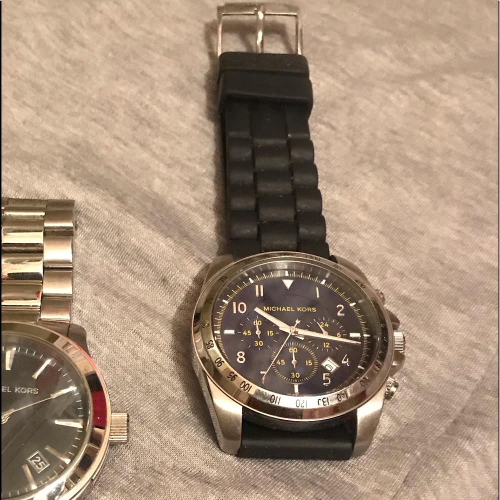 REAL blue face black rubber Michael Kors watch